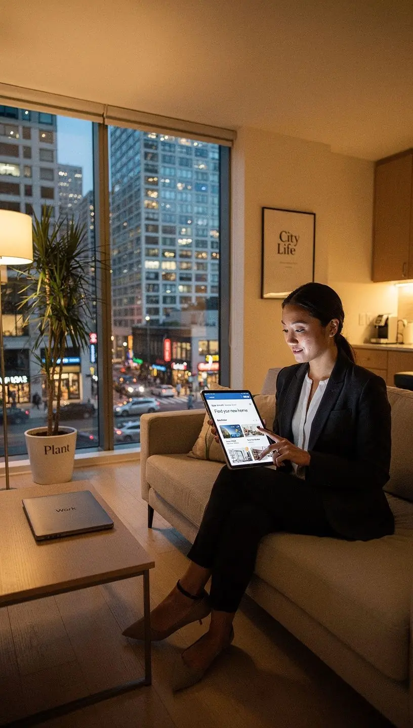 Widok na nowoczesny dom w amerykańskiej dzielnicy mieszkalnej.