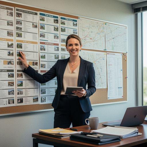 Rodzina przeglądająca oferty wynajmu mieszkań w biurze nieruchomości.